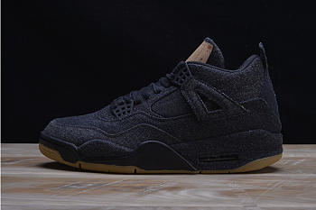 Levis x Air Jordan 4 Black AO2571-001 AQ9103-001 GS