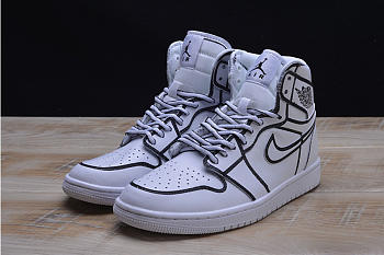 AIR JORDAN 1 COMIC 3D PENCIL WHITE HAND-PAINTED AA4724-110