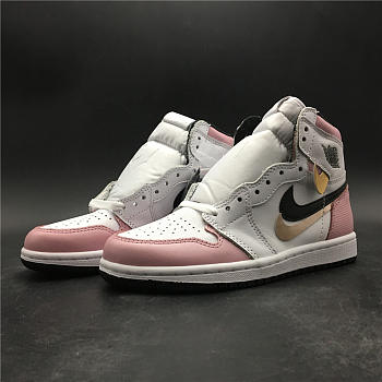 Air Jordan 1 Retro High OG White Pink Black 555086 688