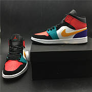 AIR JORDAN 1 MID WHITE UNIVERSITY RED BLACK 554724 125 - 5