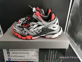 BALENCIAGA NOIR ROUGE GRIS SNEAKER TESS.S.GOMMA ECBA81847312