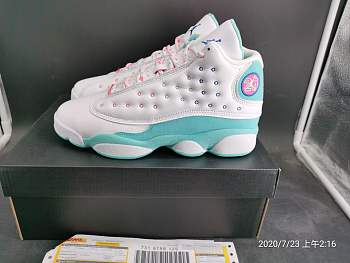 Air Jordan 13 Retro White Soar Green Pink  439358-100