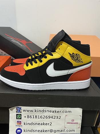 Air Jordan 1 Mid Black Amarillo Orange 852542-087