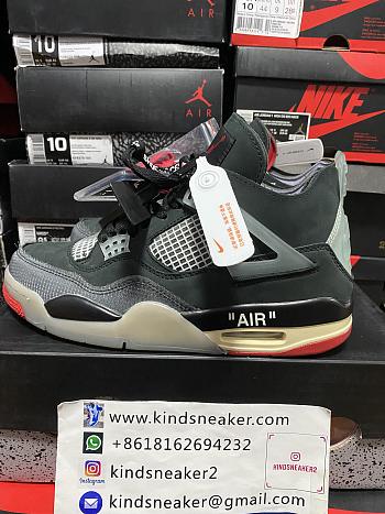  OFF-WHITE x Air Jordan 4 Bred CV9388 001