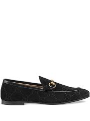 gucci jordaan gg velvet loafer black - 1