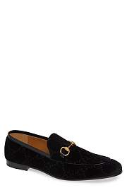 gucci jordaan gg velvet loafer black - 3
