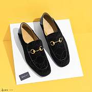 gucci jordaan gg velvet loafer black - 2