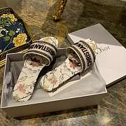 AY SLIDE Pink and Black Rosa Mutabilis Embroidered Cotton - 1