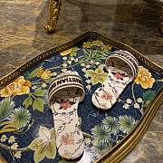 AY SLIDE Pink and Black Rosa Mutabilis Embroidered Cotton - 2