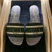 Dway Slide Multicolor Embroidered Cotton Green/ Bue - 4