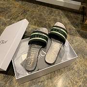 Dway Slide Multicolor Embroidered Cotton Green/ Bue - 3