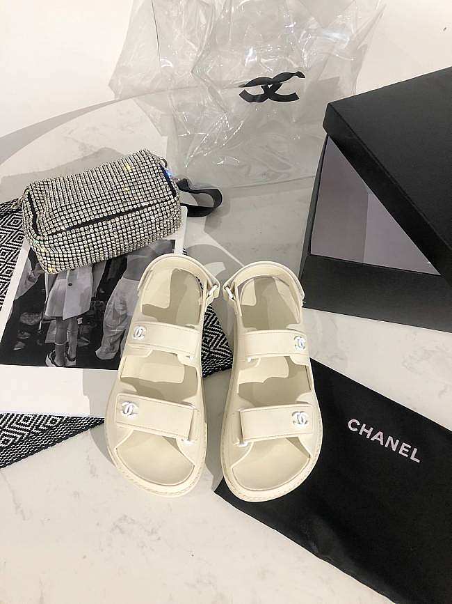 Dad Sandals Cream Rubber Sandals - 1