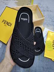 FENDI REFLECTIONS Black stretch lace slides - 8X8088AEH5F0ABB - 6
