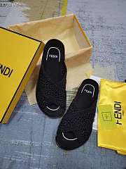 FENDI REFLECTIONS Black stretch lace slides - 8X8088AEH5F0ABB - 4