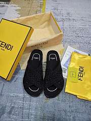 FENDI REFLECTIONS Black stretch lace slides - 8X8088AEH5F0ABB - 3
