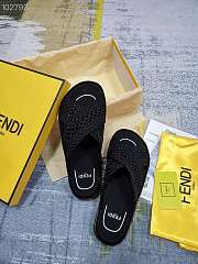 FENDI REFLECTIONS Black stretch lace slides - 8X8088AEH5F0ABB - 2