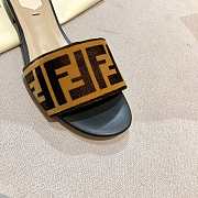 Fendi Two Tone Zucca Velvet Flat Slides - 6