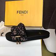 Fendi VERTIGO Brown satin slides - 8X8142AE7SF0R7V - 5