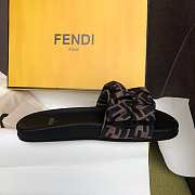 Fendi VERTIGO Brown satin slides - 8X8142AE7SF0R7V - 6