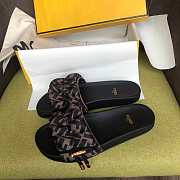 Fendi VERTIGO Brown satin slides - 8X8142AE7SF0R7V - 3