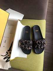 Fendi VERTIGO Brown satin slides - 8X8142AE7SF0R7V - 2