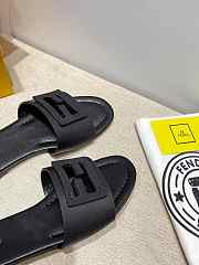 Fendi SIGNATURE Black leather slides - 8R8136AE7TF0ABB - 5