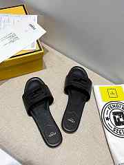 Fendi SIGNATURE Black leather slides - 8R8136AE7TF0ABB - 4