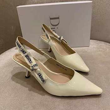 J'ADIOR SLINGBACK PUMP White Patent Calfskin