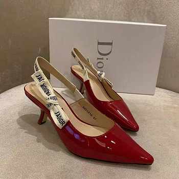 Dior J'Adior Slingback Pumps In Red Patent Leathe