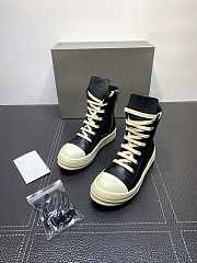 RICK OWENS SS22 FOGACHINE SNEAKERS IN FULL GRAIN CALF - 5