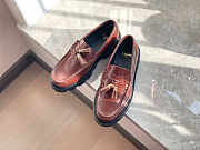 CELINE MARGARET LOAFER WITH TASSELS IN POLISHED BULL FOX RED - 2