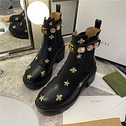 X4BAL Gucci Star And Bee Embroidered Boots - 5
