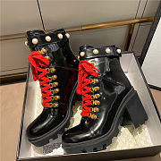 GUCCI Faux Pearl-embellished Leather Ankle Boots - 4