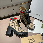 Gucci Beige Wool GG Ankle Boots Black - 5
