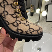 Gucci Beige Wool GG Ankle Boots Black - 3