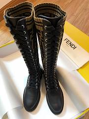 ROCKOKO Black leather ankle boots with stretch fabric 8W6789A3GXF0PMM1 - 5
