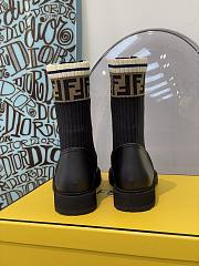 ROCKOKO Black leather biker boots with stretch fabric 8T6780A3H4F13MC - 4