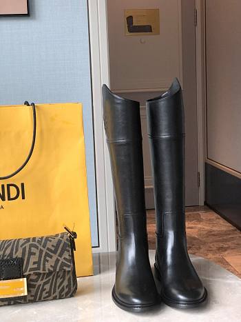 KARLIGRAPHY Black leather boots 8W8173AGDUF0ABB