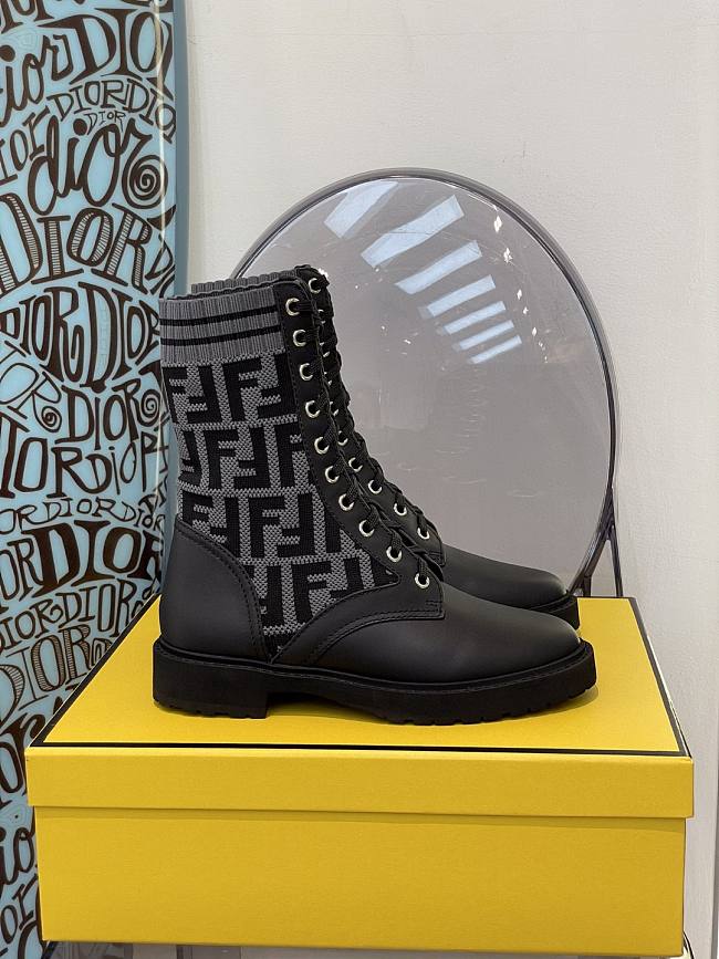 ROCKOKO Black leather short biker boots with stretch fabric 8T6780A8C7F1D0I  - 1