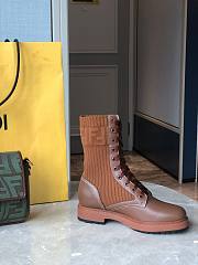 ROCKOKO Brown leather biker boots with stretch fabric 8T6780AGE5F1EUW - 4