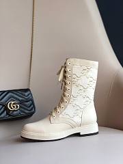 SIGNATURE White leather biker boots 8T8213AGEJF1FFA - 2