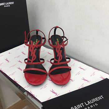 Saint Laurent Cassandra logo plaque 110mm sandals - Red 5358150NPVV