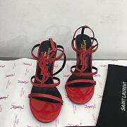 Saint Laurent Cassandra logo plaque 110mm sandals - Red 5358150NPVV - 3