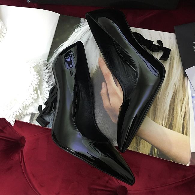 SAINT LAURENT Black & Gold Opyum 85 Heels 212418F122004 - 1