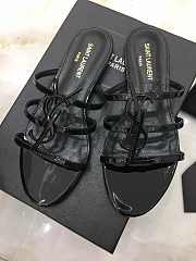 SAINT LAURENT Black Cassandra Flat Sandals 201418F124483 - 1