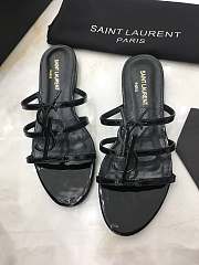 SAINT LAURENT Black Cassandra Flat Sandals 201418F124483 - 6