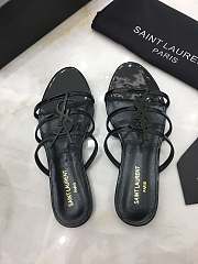 SAINT LAURENT Black Cassandra Flat Sandals 201418F124483 - 4