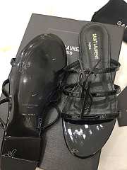 SAINT LAURENT Black Cassandra Flat Sandals 201418F124483 - 3