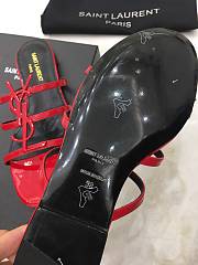 SAINT LAURENT Red Cassandra Flat Sandals 201418F124483 - 6