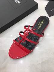 SAINT LAURENT Red Cassandra Flat Sandals 201418F124483 - 5